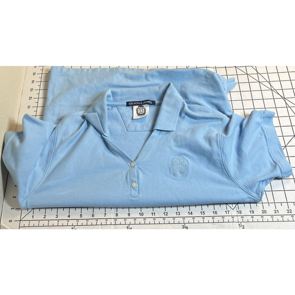 Disney Club 33 Womens Embroidered Polo Shirt Blue M Devon & Jones Pima Cotton - Picture 9 of 12
